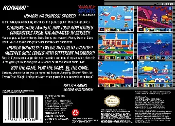 Tiny Toon Adventures - Wacky Sports Challenge (USA) box cover back